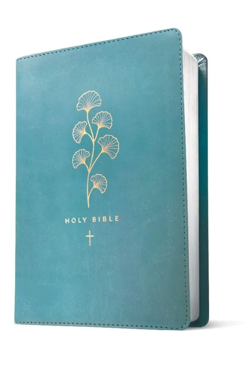 Anglais, Bible, New Living Translation, Filament Edition, similicuir, turquoise motif végétal et...