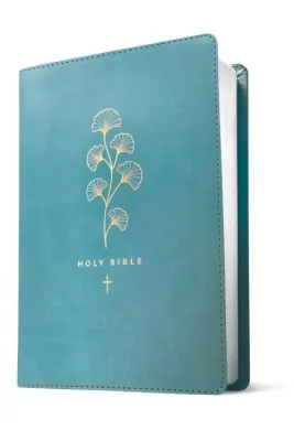 Anglais, Bible, New Living Translation, Filament Edition, similicuir, turquoise motif végétal et...