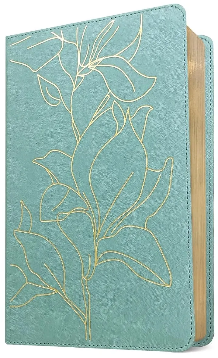 Anglais, Bible, New Living Translation, Filament Edition, similicuir turquoise motif iris,...