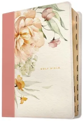 NLT Wide Margin Bible, Filament-Enabled Edition (Leatherlike, Dusty Pink Blossoms, Indexed)