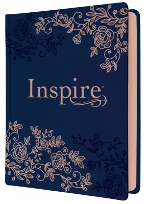Anglais, Bible, New Living Translation, Inspire Bible, reliée rigide, similicuir bleu marine -...