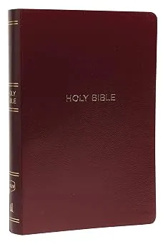 Anglais, Bible de référence, New King James Version, gros caractères, similicuir, bordeaux