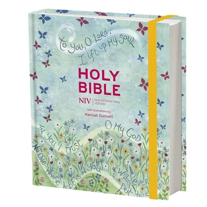 Anglais, Bible Journal de bord New International Version, couverture illustrée papillons, avec...