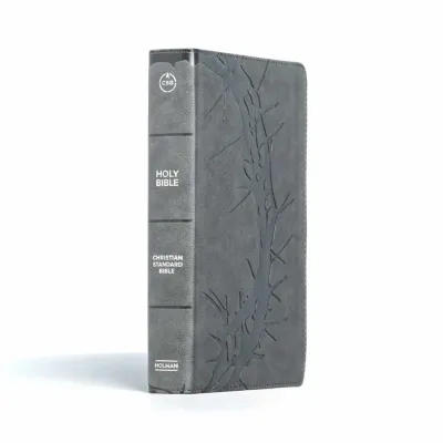 Anglais, Bible, Christian Standard Bible, gros caractères, moyen format, similicuir noir, motif...