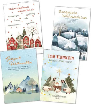 Weihnachts-Faltkarten-Paket (4 Karten)