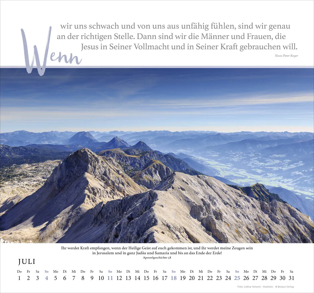 Fels meiner Stärke - Hans Peter Royer - Wandkalender