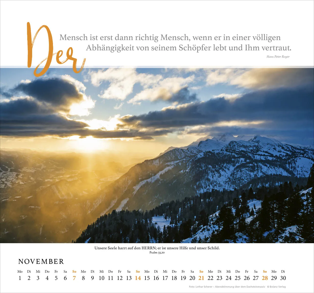 Fels meiner Stärke - Hans Peter Royer - Wandkalender