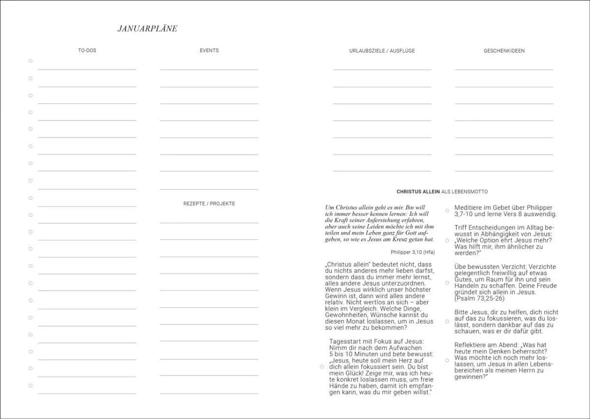 The Planner - Um Christus allein geht es mir - Journal 2027