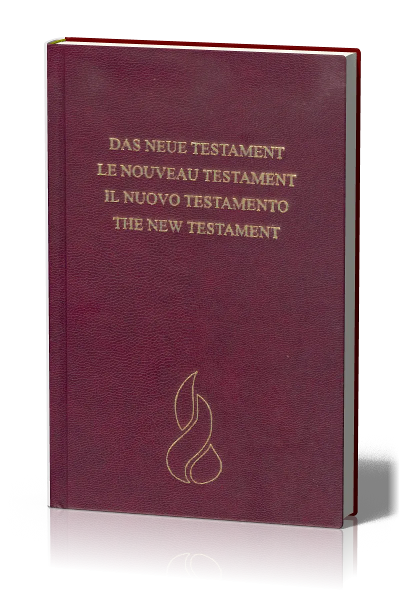 Nouveau testament quadrilingue NEG, allemand/français/italien/anglais - couverture rigide, rouge