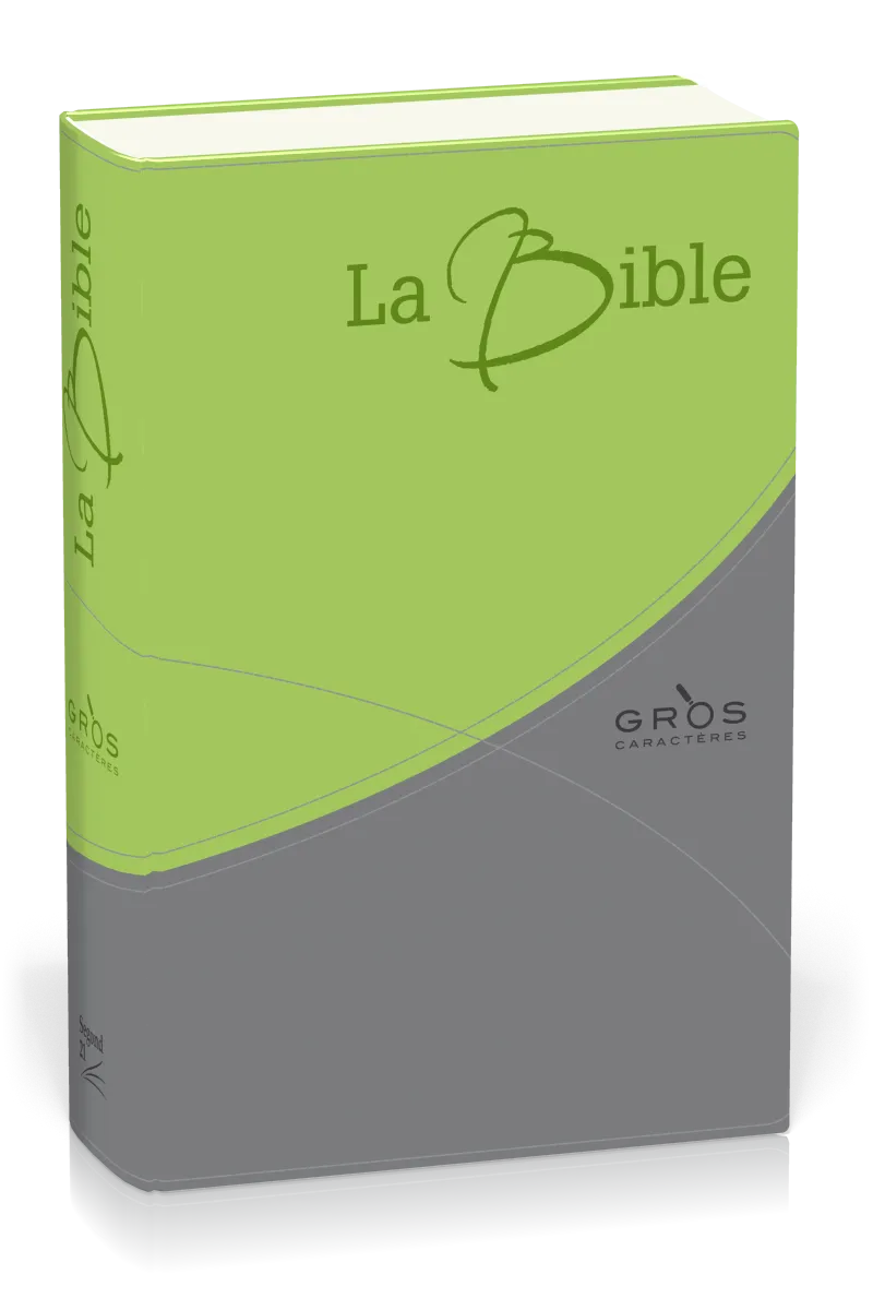 Bible Segond 21, gros caractères, duo gris/vert - couverture souple, vivella