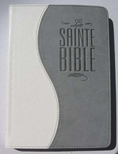 Bible Segond 1880 révisée, confort, duo blanc gris - couverture souple, vivella, avec zipper