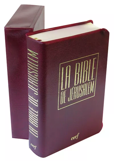 Bible de Jérusalem miniature - souple, vinyl bordeaux + étui PVC