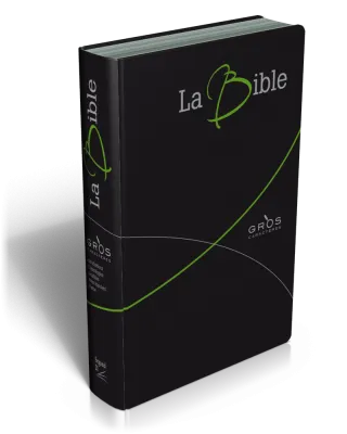 Bible Segond 21, gros caractères, noire - couverture souple, fibrocuir, tranche argent