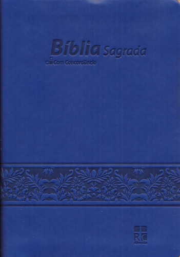 Portugais, Bible Almeida révisée et corrigée DN54c, bleue, tranche argent