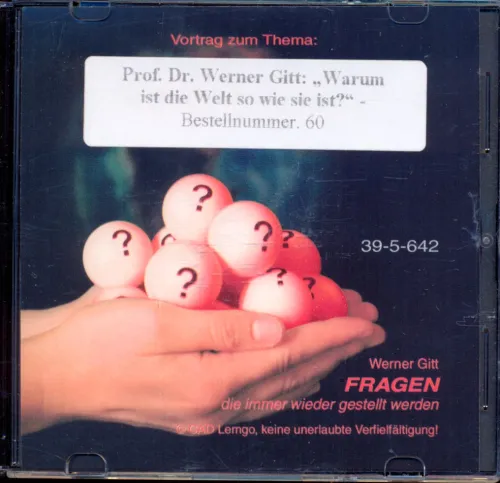 WARUM IST DIE WELT SO WIE SIE IST? CD - LIVE VORTRAG