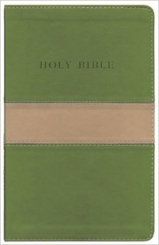 Anglais, Bible KJV, moyen format,gros caracteres, duo beige/olive, tr.doree