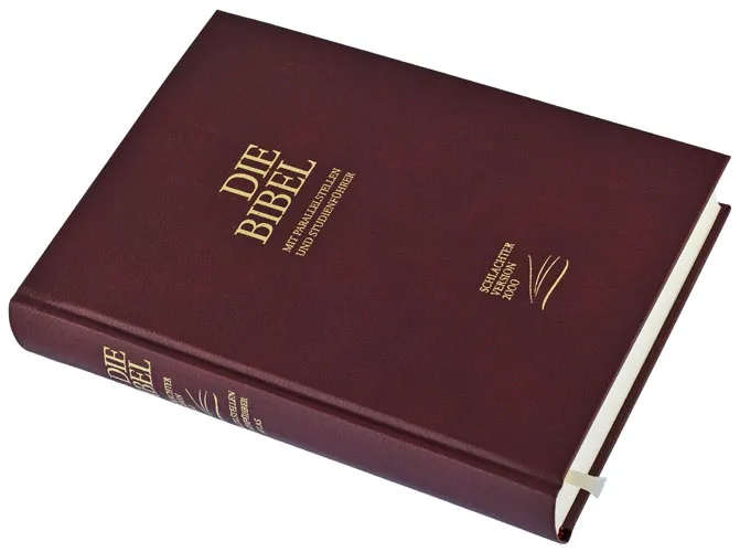 Allemand, Bible Schlachter 2000 d'étude - reliée, grenat