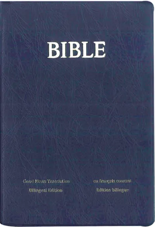 Bilingue anglais/français, Bible bleue, Good News/Français courant - couverture souple, flexa