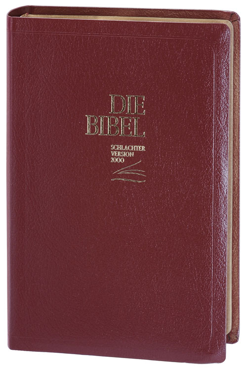 ALLEMAND, BIBLE SCHLACHTER 2000, FIBROCUIR, TR. OR, GRENAT