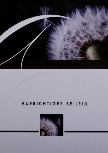 Faltkarten mit Umschlag Trauer Pusteblume