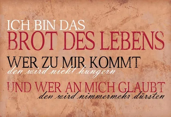 Wandschmuckschild Vintage "Ich bin das Brot des Lebens…"