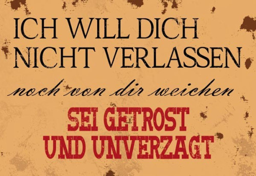 Wandschmuckschild Vintage "ich will dich nicht verlassen noch…"