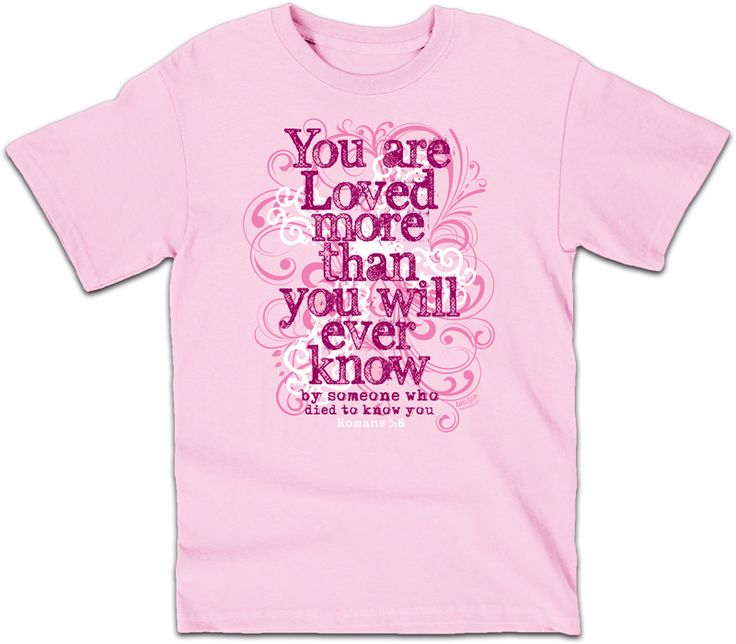 T-SHIRT FILLE-ROSE- "YOU ARE LOVED"-LARGE