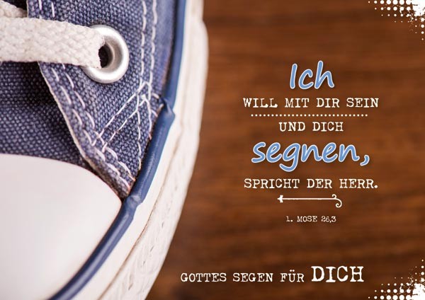 Doppelkarte Einsegnung blauer Turnschuh