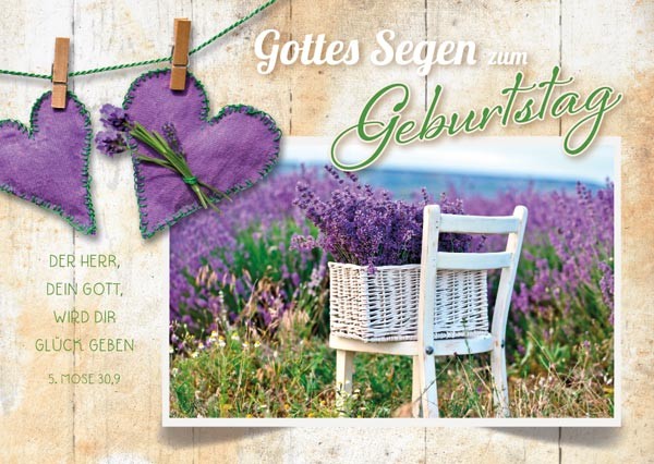 PK GEBURTSTAG LAVENDELFELD 12 STÜCK - POSTKARTE