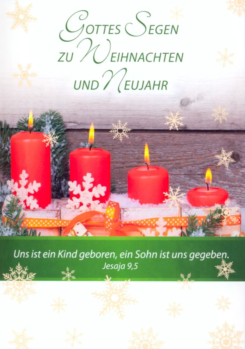 Weihn./Neujahr - Vier rote Kerzen - Postkarte - Serie mit 12 Stk.