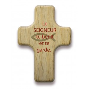 MINI-CROIX EN BOIS "LE SEIGNEUR TE BENIT ET TE GARDE."