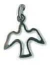 CROIX PENDETIF - ARGENT RHODIE - COLOMBE/OUVERT