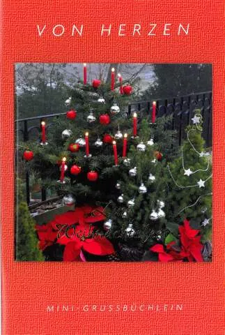 Zum Weihnachtsfest - Karte mit Mini-Grussbüchlein