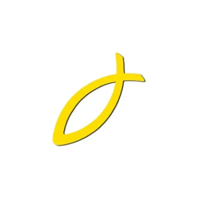 Autocollant Ichthus jaune