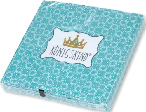 KÖNIGSKIND - 20ER PACK SERVIETTEN TÜRKISGRÜN 33 X 33 CM