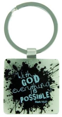PORTE-CLES METAL WITH GOD EVERYTHING IS POSSIBLE