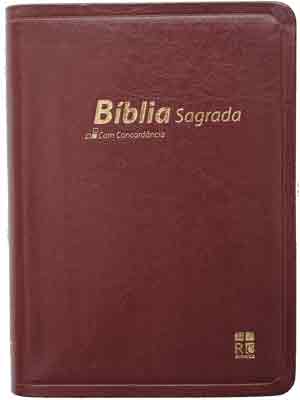Portugais, Bible Almeida Révisée et Corrigée, DN47C, simili cuir, bordeaux, compact, avec...