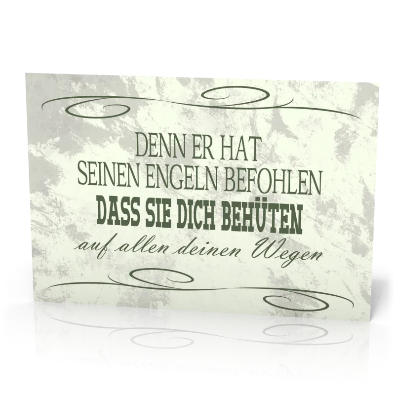 Wandschmuckschild Vintage "Denn Er hat seinen Engeln befohlen…"