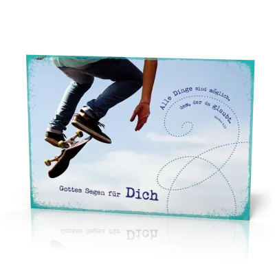 Doppelkarte biblischen Unterricht Skateboarder