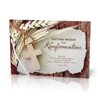 Doppelkarte Konfirmation Holzkreuz