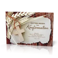 Doppelkarte Einsegnung Holzkreuz