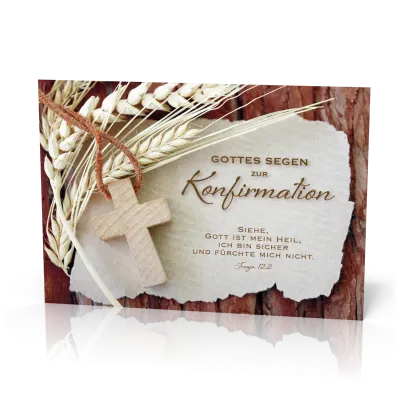 Doppelkarte Einsegnung Holzkreuz
