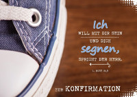 Doppelkarte Konfirmation Blauer Schuh