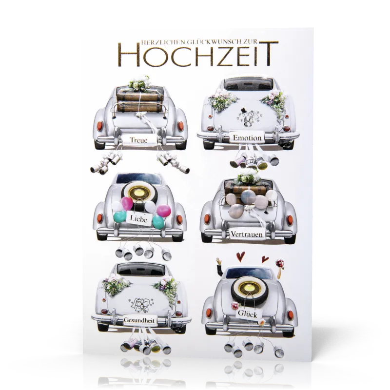 Doppelkarte Hochzeitsautos PG5