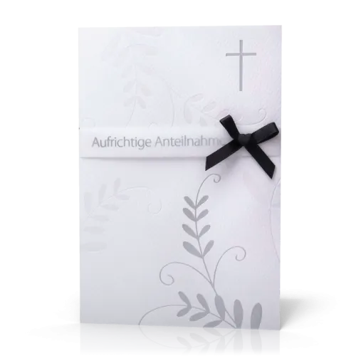 Doppelkarte Trauer Schwarze Schleife PG6