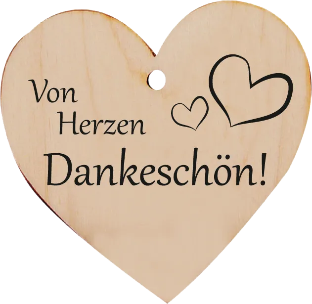 Holzherz Von Herzen dankeschön!