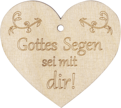 Holzherz Gottes Segen sei mit dir!