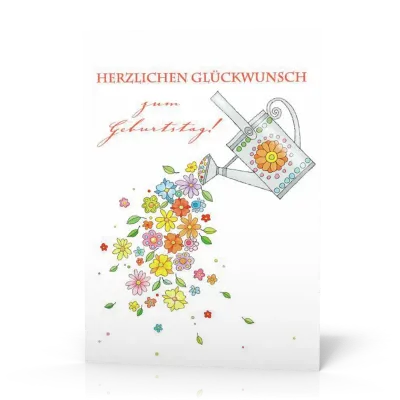 Doppelkarte Blümchen Giesskanne PG11