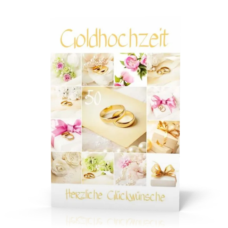 Doppelkarte Goldhochzeit Collage PG11