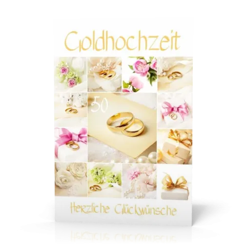 Doppelkarte Goldhochzeit Collage PG11